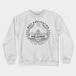 Helsinki Minimal Badge Design Crewneck Sweatshirt